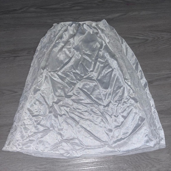 Vintage White satin lace mini slip skirt small - Picture 2 of 8